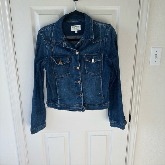 Frame Denim | Jackets & Coats | Frame Stretch Denim Jacket Small Messer ...